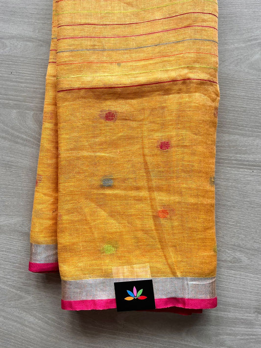 Simple Woven Linen Saree-12805