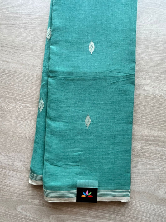 Handwoven Bengal Soft Cotton Jamdani Saree -13096