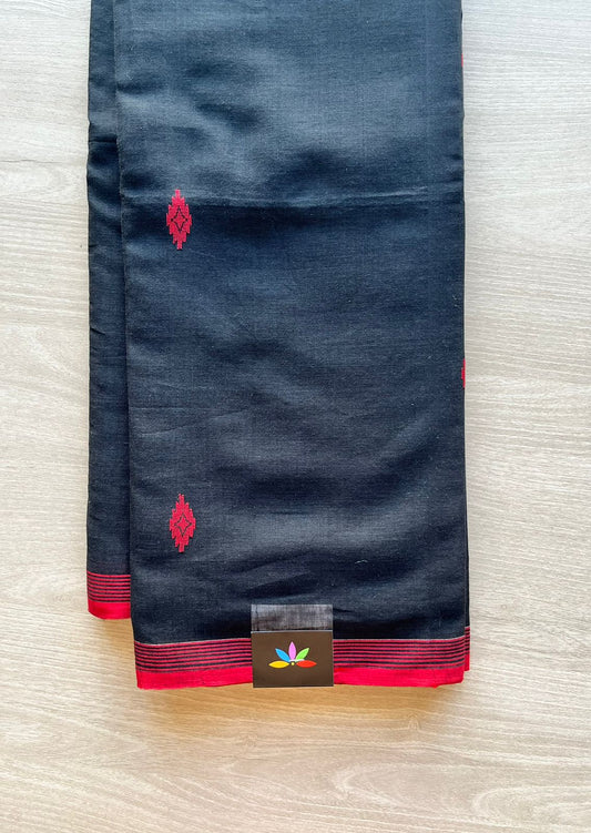 Handwoven Bengal Soft Cotton Jamdani Saree -13097-13098