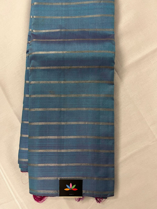 Handwoven Pure Kancheevaram Silk Saree(Blue)-1313