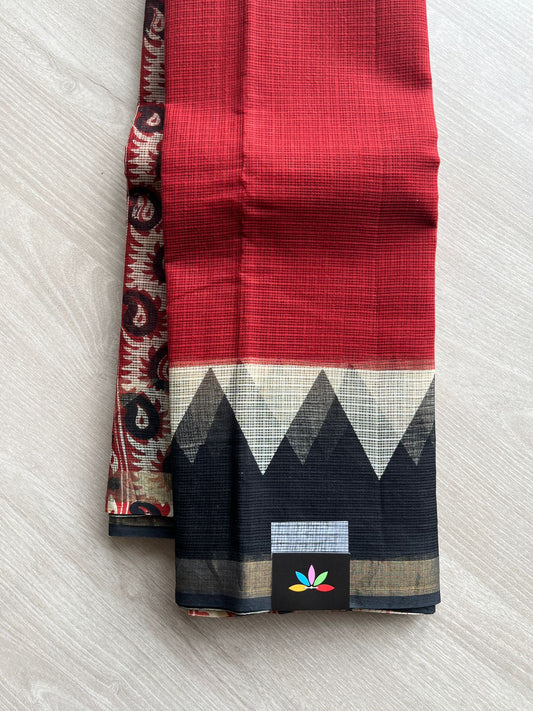 Handblock Printed Kota Doria Saree -13748