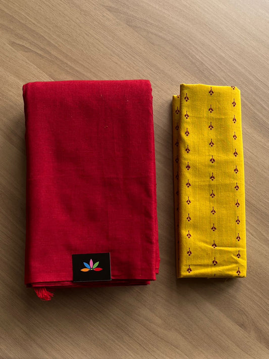 Plain Cotton Saree-13682-13683