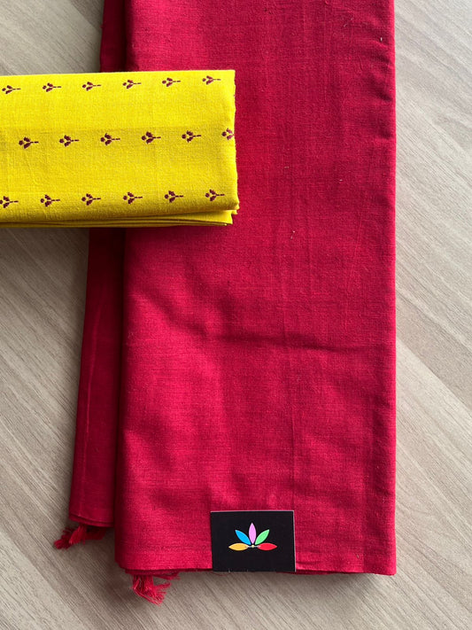 Plain Cotton Saree-13682-13683