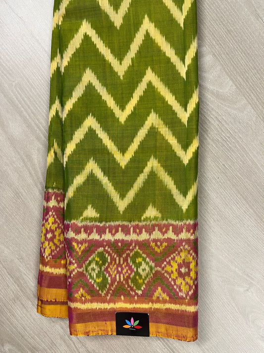Contrast Border Handloom Patola Silk Saree -13758
