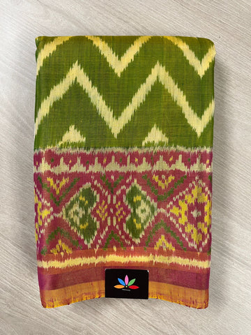 Contrast Border Handloom Patola Silk Saree -13758