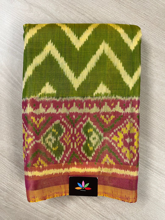Contrast Border Handloom Patola Silk Saree -13758