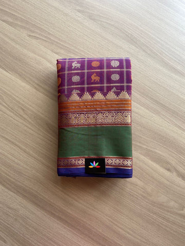 Handwoven Kanchi Cotton Saree -14035