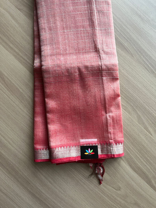 Zari Checks Handloom Mangalagiri Silk Cotton Saree-14182