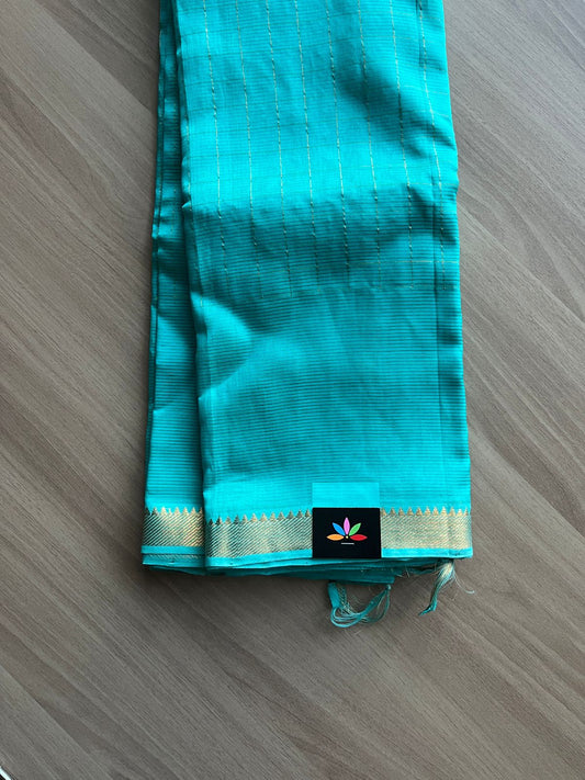 Zari Checks Handloom Mangalagiri Silk Cotton Saree-14183