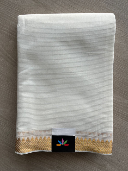 White Small Nizam Border Mangalagiri Cotton Saree-14231