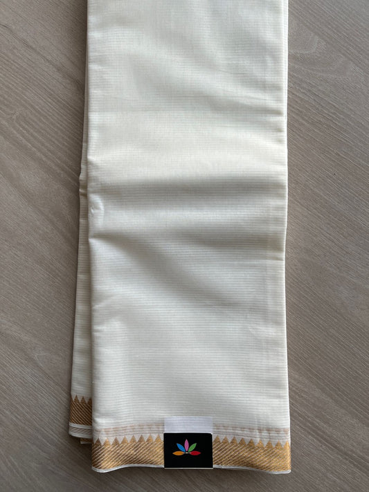 White Small Nizam Border Mangalagiri Cotton Saree-14231