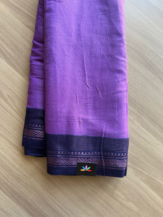 Tissue Blended Contrast Border Cotton Saree -14303