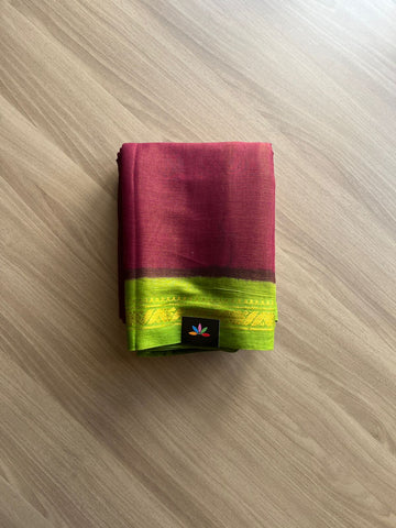 Tissue Blended Contrast Border Cotton Saree -14304