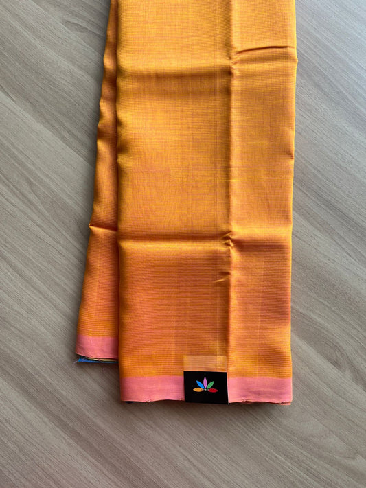 Borderless Mangalagiri Silk Cotton with Contrast Pallu-14391