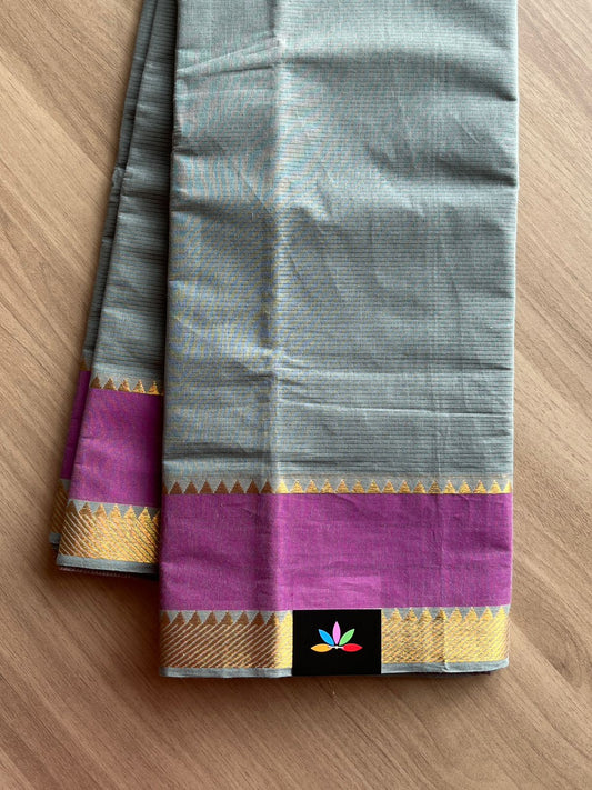 Contrast Border Mangalagiri Cotton Saree -14393