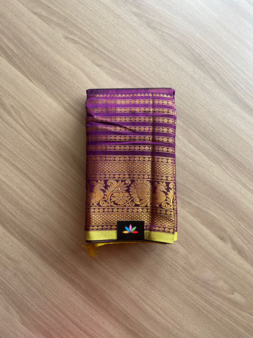 Traditional Long Border Mangalagiri Silk Cotton Saree -14398