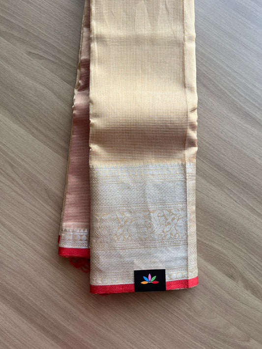 Traditional Long Border Mangalagiri Silk Cotton Saree -14399