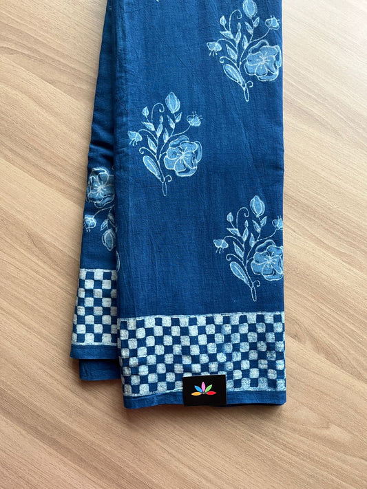 Akola Handblock Printed Mul Cotton Saree -14576