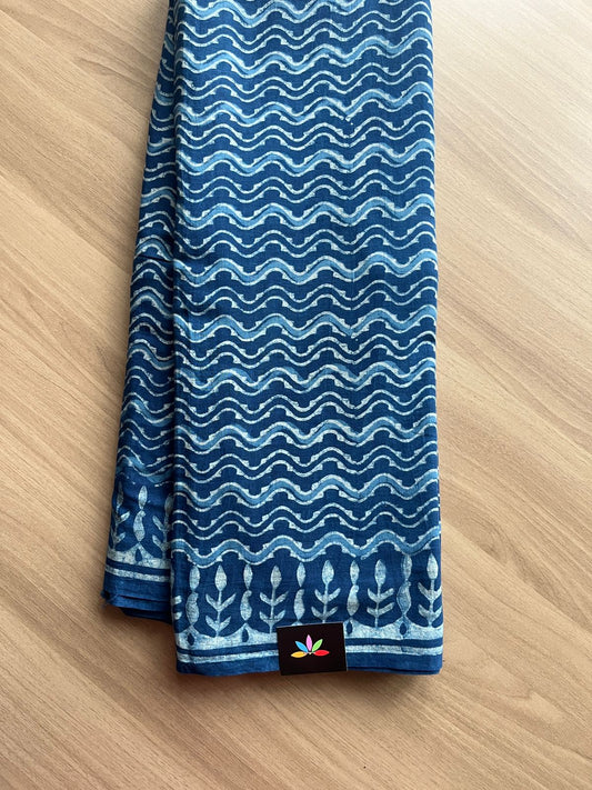 Akola Handblock Printed Mul Cotton Saree -14578