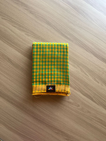 Checked Handloom Mangalagiri Cotton Saree -14643