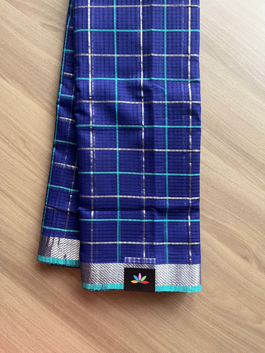 Checked Missing checks Handloom Mangalagiri Cotton Saree -14748