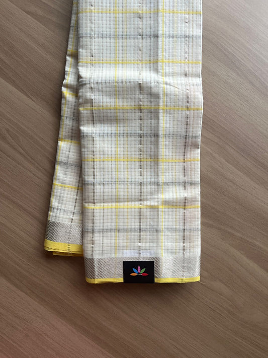 Checked Missing checks Handloom Mangalagiri Cotton Saree -14750