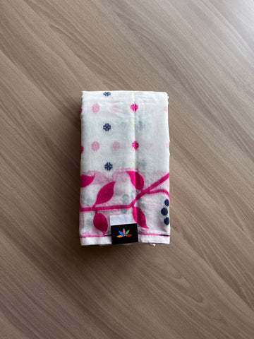 Jacquard Floral Design Blended Cotton Saree -15612