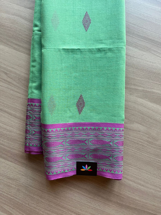 Handwoven Fish Weave Bengal Soft Cotton Saree-23627-23628