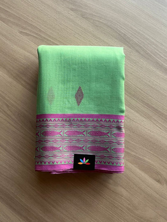 Handwoven Fish Weave Bengal Soft Cotton Saree-23627-23628