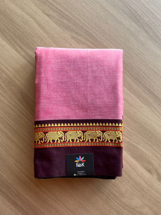 Elephant Border Narayanpet Mercerized Cotton Saree -19478