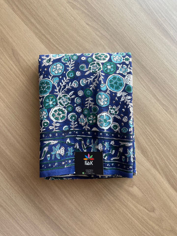 Handblock Printed Fine Mul Cotton Saree-15989
