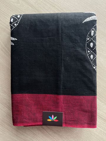 Kantha Stitch Cotton Saree -16661