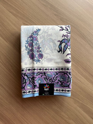 Handblock Printed Mul Cotton Saree-16677