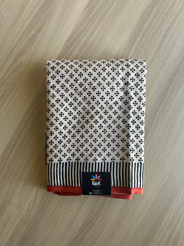 Handblock Printed Fine Mul Cotton Saree-16719