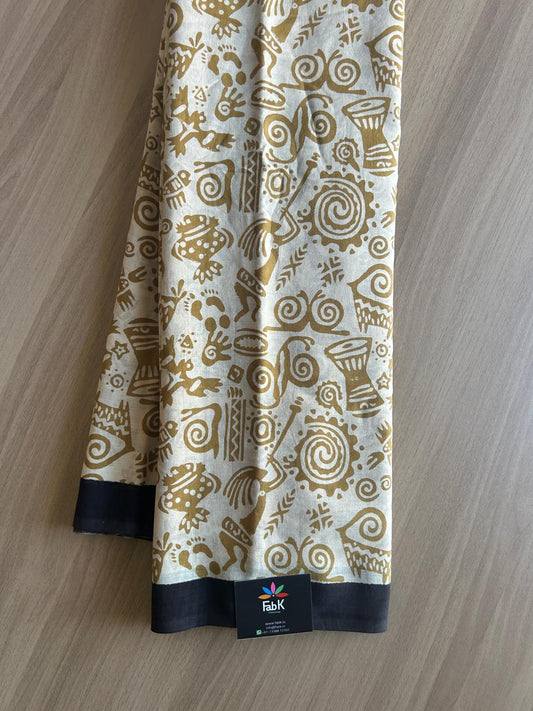 Handblock Printed Mul Cotton Saree-19222-16224