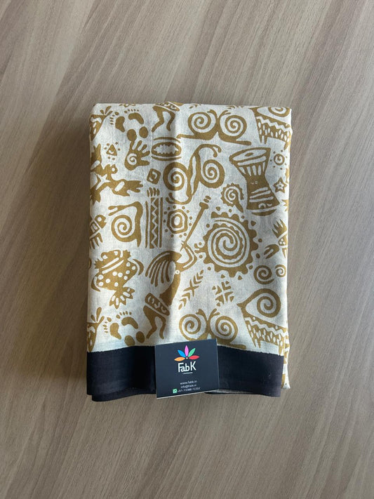 Handblock Printed Mul Cotton Saree-19222-16224