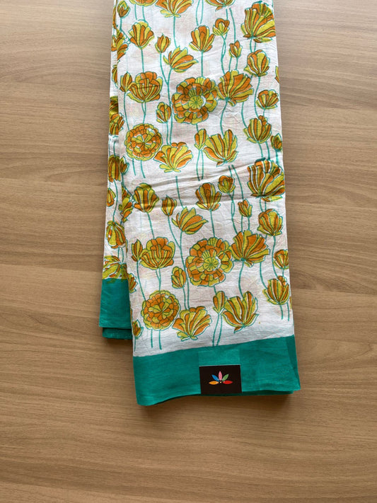 Handblock Printed Mul Cotton Saree-17007-17009