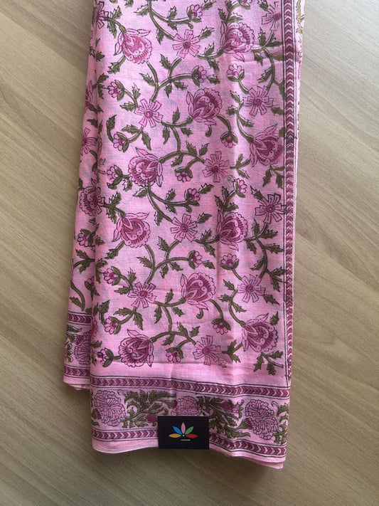 Handblock Printed Mul Cotton Saree-21134