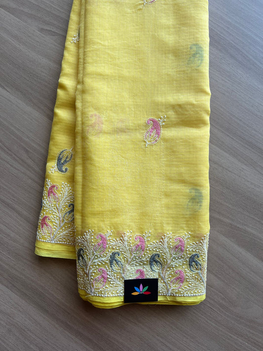Machine Embroidered Pure Kota Saree -17308