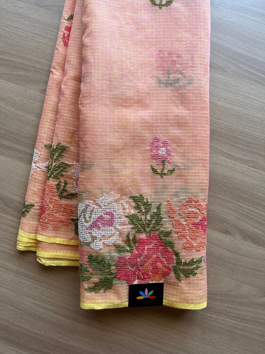 Machine Embroidered Pure Kota Saree -17309