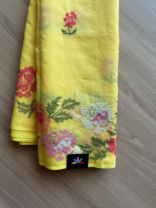 Machine Embroidered Pure Kota Saree -17310