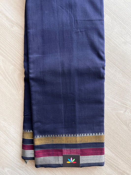 Handwoven Contrast Border Mangalagiri Cotton Saree -17353-17354