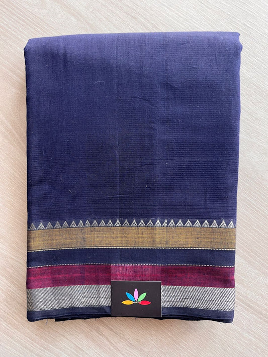 Handwoven Contrast Border Mangalagiri Cotton Saree -17353-17354