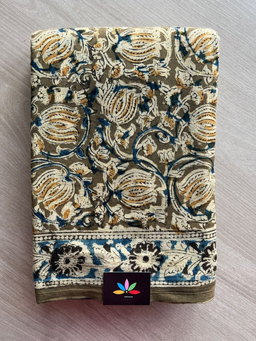 Handblock Printed Kalamkari Mul Cotton Saree -17612-17613