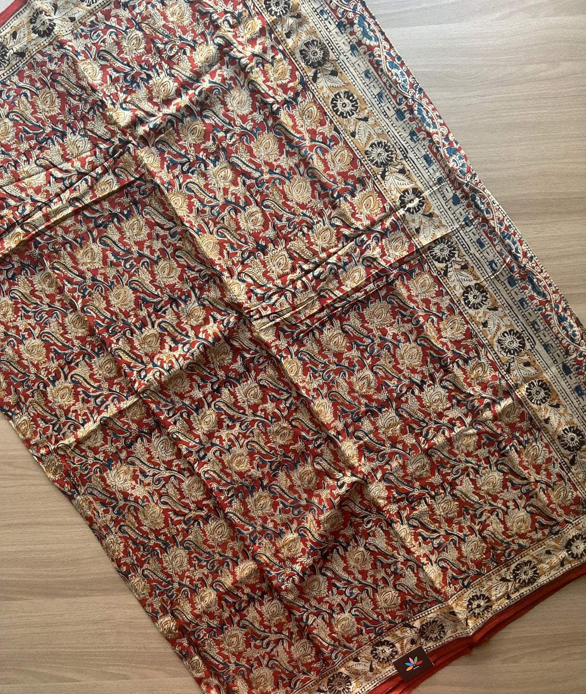 Handblock Printed Kalamkari Mul Cotton Saree -17665 – Fabk-in