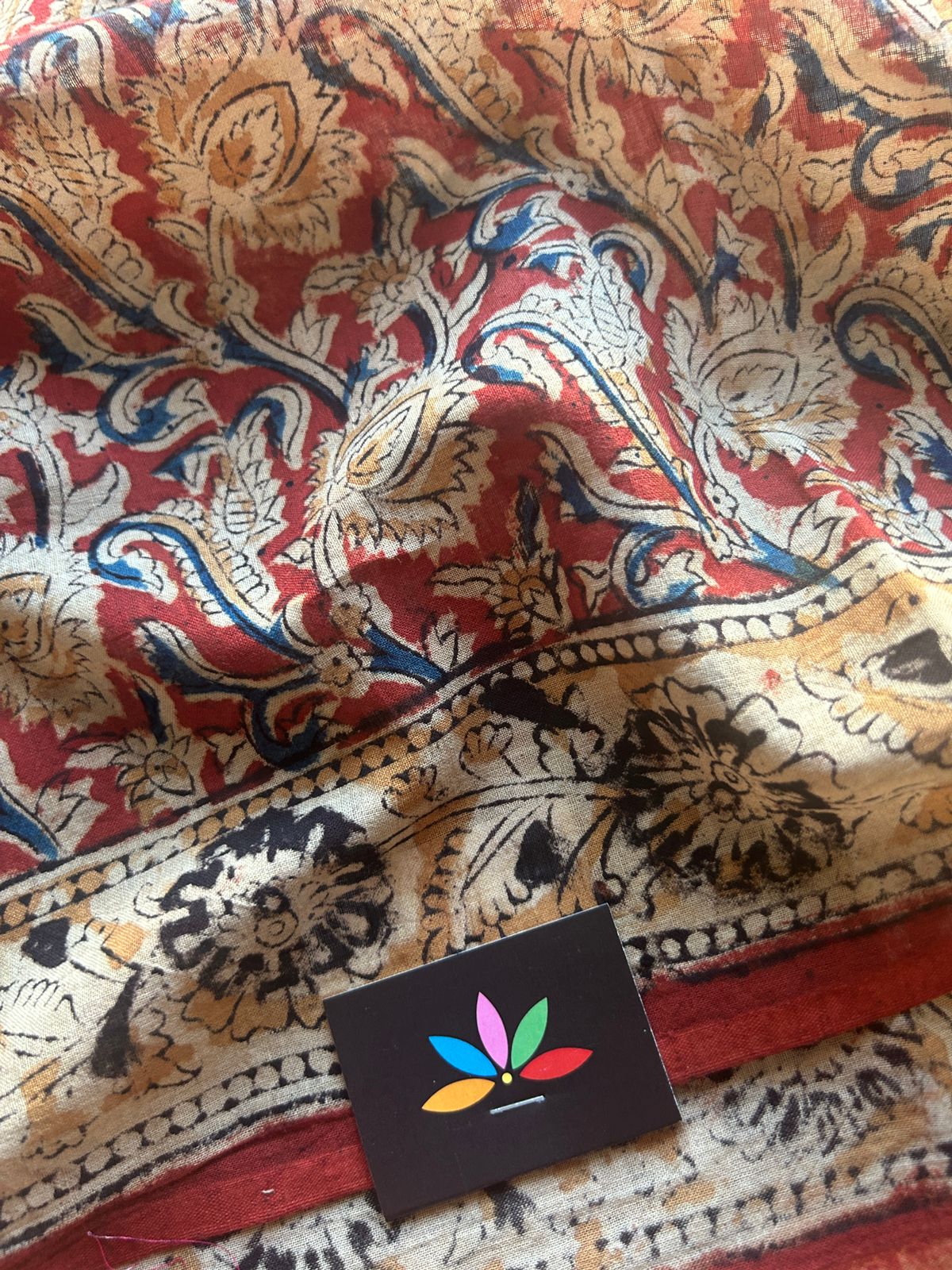 Handblock Printed Kalamkari Mul Cotton Saree -17665 – Fabk-in