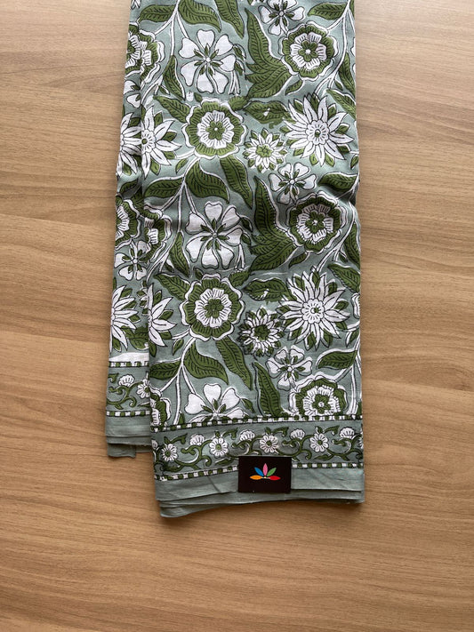 Handblock Printed Mul Cotton Saree-18510-18513