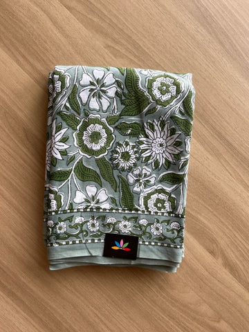 Handblock Printed Mul Cotton Saree-18510-18513