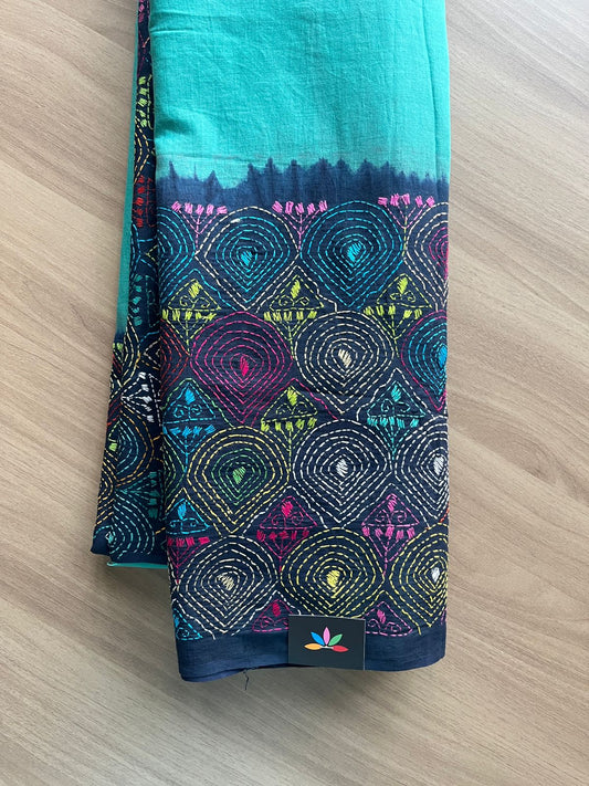 Kantha Stitch Cotton Saree -18548