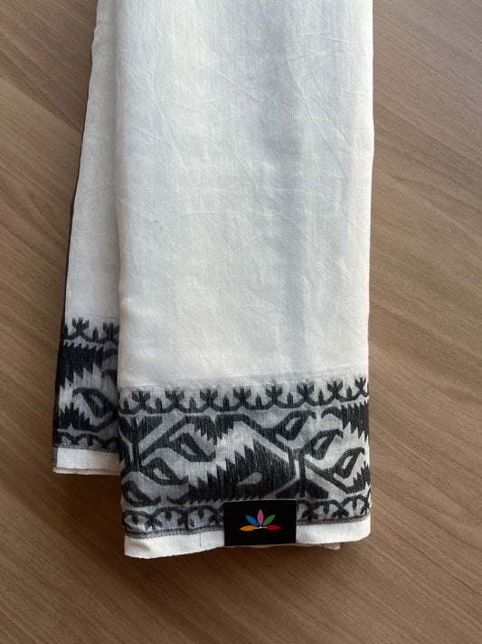 Jacquard Border Cotton Saree -18709-18710